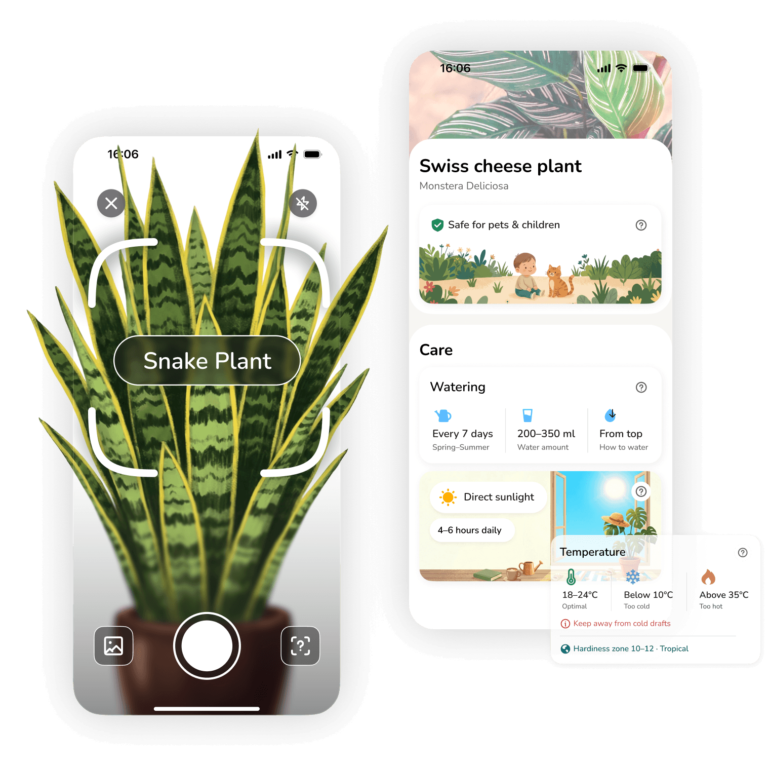 Florum plant identifier app screens
