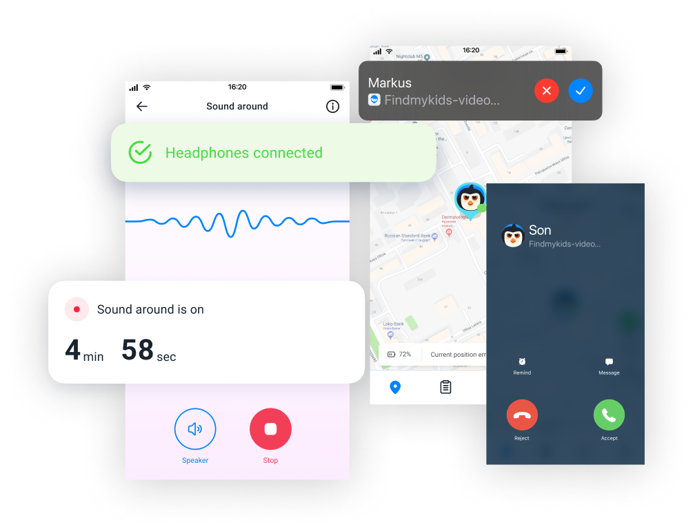 GPS Location Tracker app screens