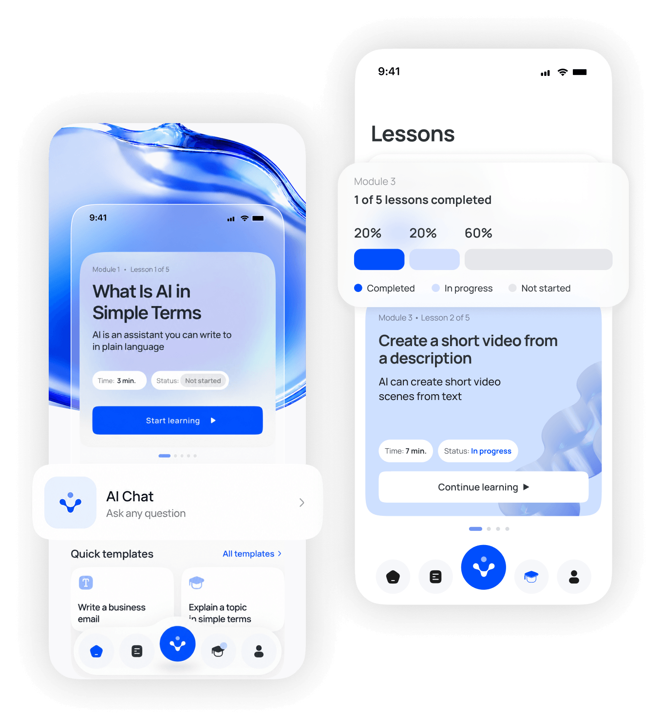 Neuronov AI chatbot app screens