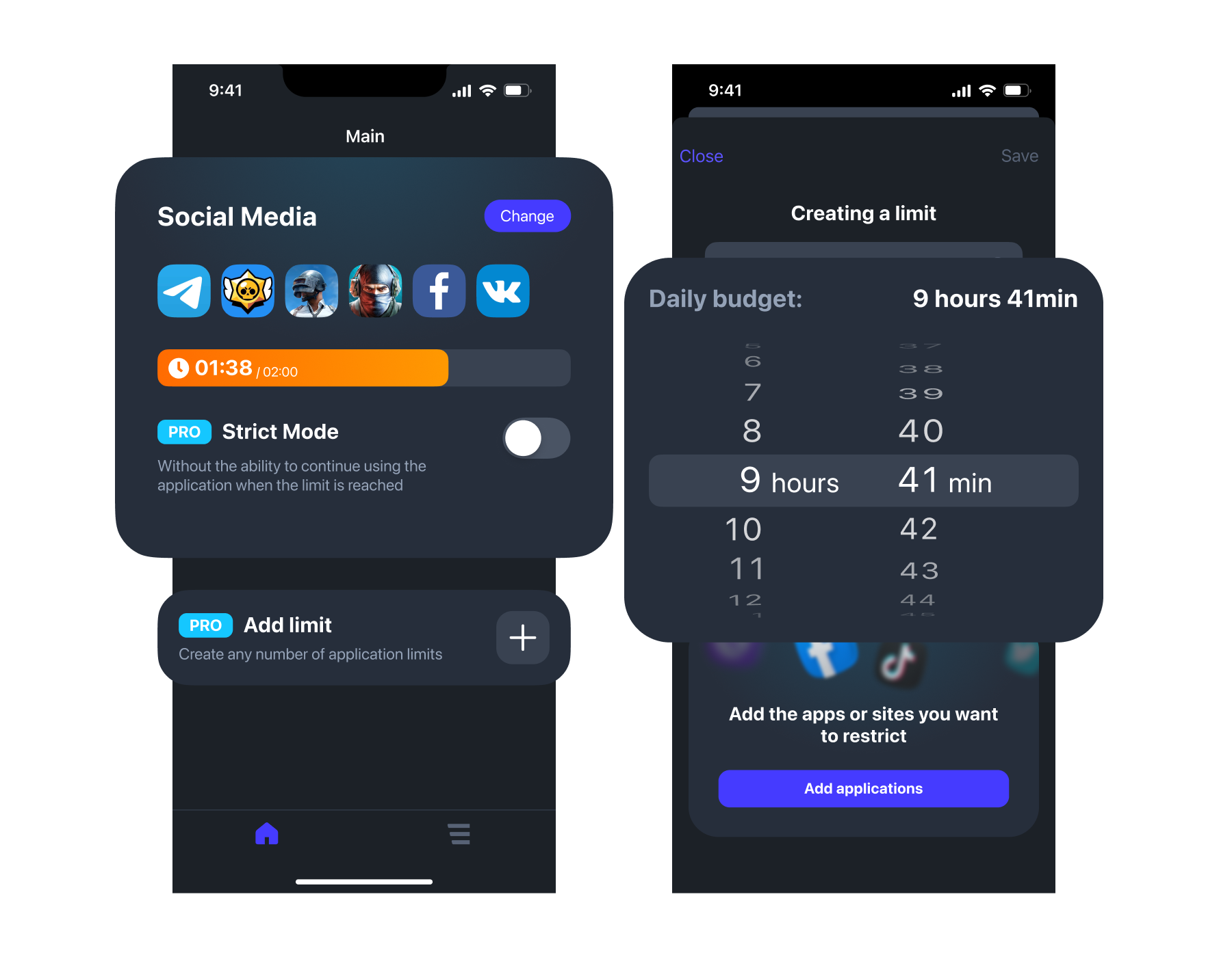 ANKO Screen time control app screens